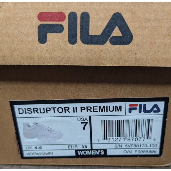 Fila Disruptor II Premium Women’s White Sneakers US 7 Platform - Picture 13 of 13